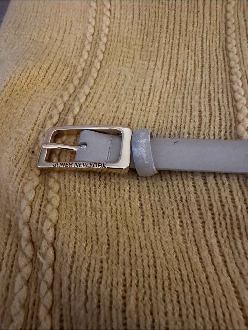 Nine West taupe Leather Belt with gold Buckle